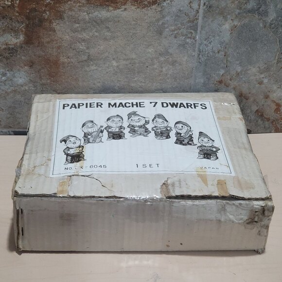 Vintage Papier Mache Musical 7 Dwarfs Japan - Picture 16 of 16